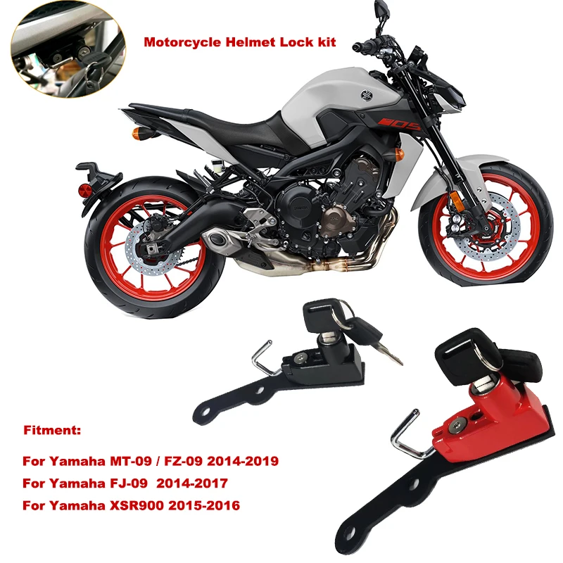 Для Yamaha MT-09 MT09 2014-19 FZ-09 14-17 XSR900 15-16 замок для мотоциклетного шлема с крючком боковая