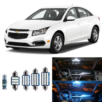 

8Pcs White Ice Blue Canbus LED Car Interior Lights Package Kit For Chevrolet Cruze 2010-2015 Map Dome Trunk License Plate Light