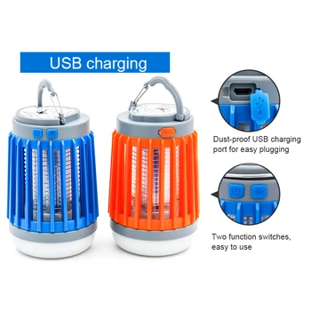 

2 in 1 LED USB Solar Power Mosquito Killer Lamp Portable Flashlight Outdoor Repellent Light Insect Trap Mosquito Lamp Camping TP
