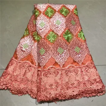 

2019 Latest African Embroidery Tulle Lace Fabrics High Quality Stones French Tulle Lace Fabric For Party Dress 5 Yards 2l3084-48
