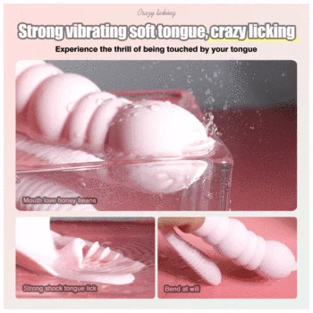 3 IN 1 Licking Sucking Vibrator Erotic 10 Mode Vibrating Anal Vagina Clitoris Stimulator Wearable Oral Tongue Sex Toys for Women 4