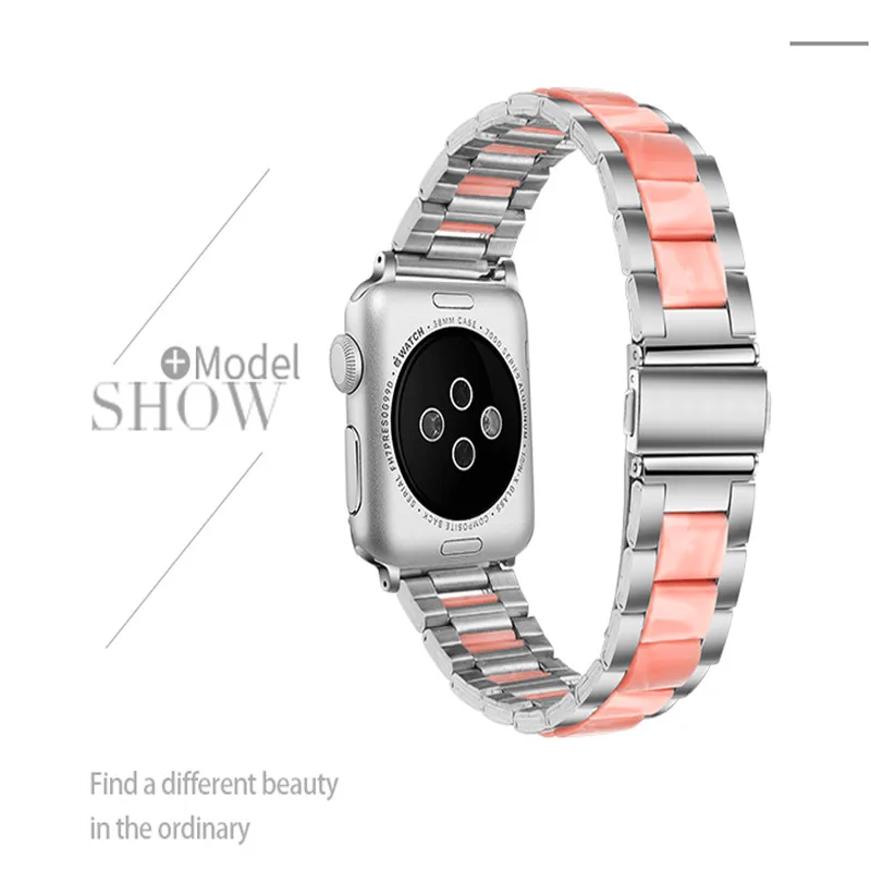 Нержавеющая сталь ссылка ремешок для apple watch, ремешок 38/42 мм Браслет металлической застежкой для ремешки для часов iwatch 4 44 мм 40 мм серии 3/2/1