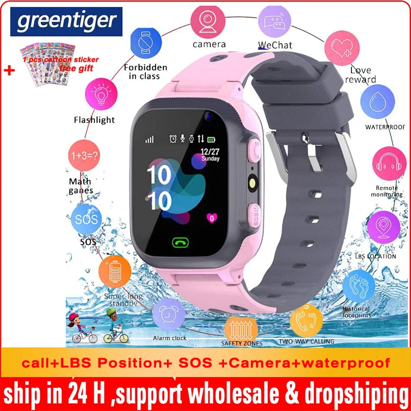 Greentiger Q15 Children Smart Watch Camera Flashlight Sos Call Lbs Tracking Location Waterproof Remote Monitor Kids Smartwatch Smart Watches Aliexpress