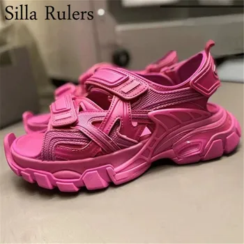

New Style Thick Sole Platform Shoes Woman Summer Sandals Woman Round Toe Hook One Strap Gladiator Sandals Casual sandals Woman