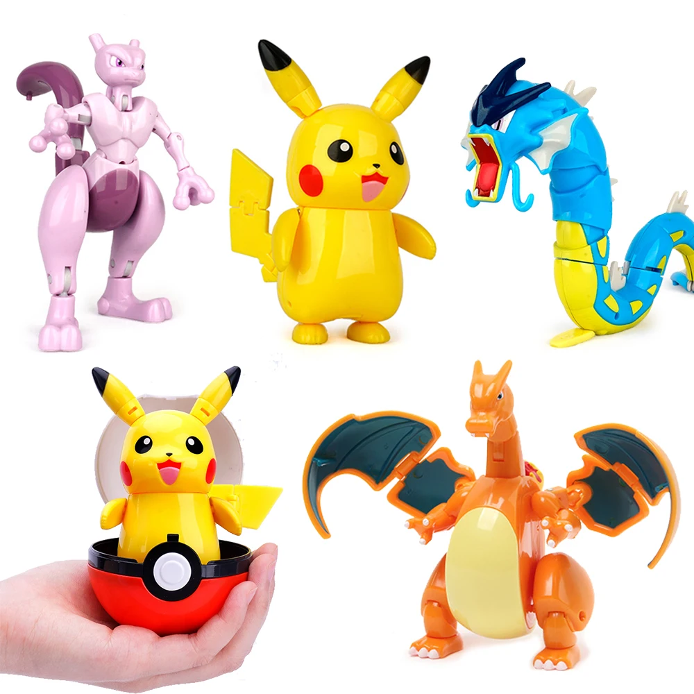 Pikachu фигурка из мультфильма Pokemoner Mewtwo деформация Poke Monster Great Ball ультра меташары Реверсивные игрушки
