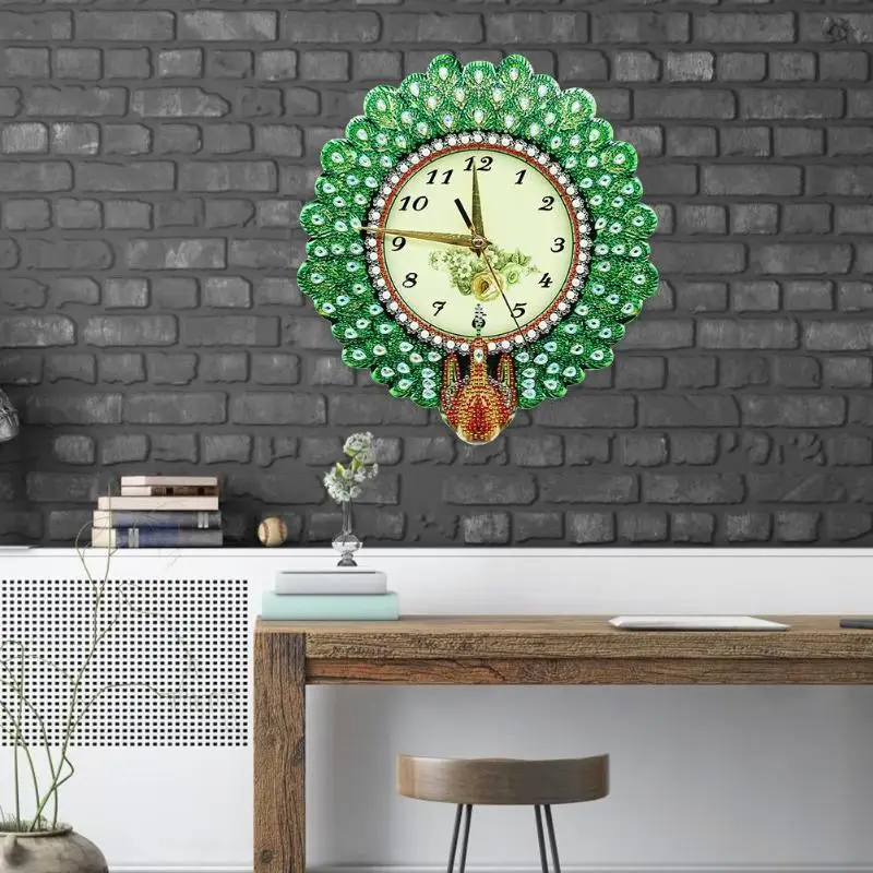 DIY полная дрель специальной формы алмазная живопись отличный прочный ПВХ шеврон и смолы Datura часы с павлином вышивки крестом