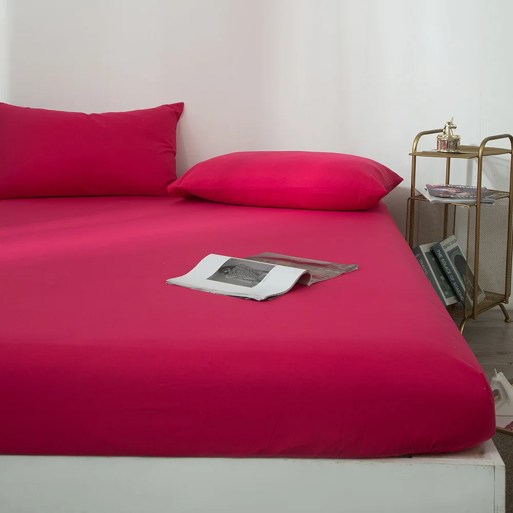 22 High Quality Solid Color Waterproof Bed Fitted Sheet Mattress Cover with Elastic Mattress Protector Cover Air-Permeable Bed Pad - Цвет: 22