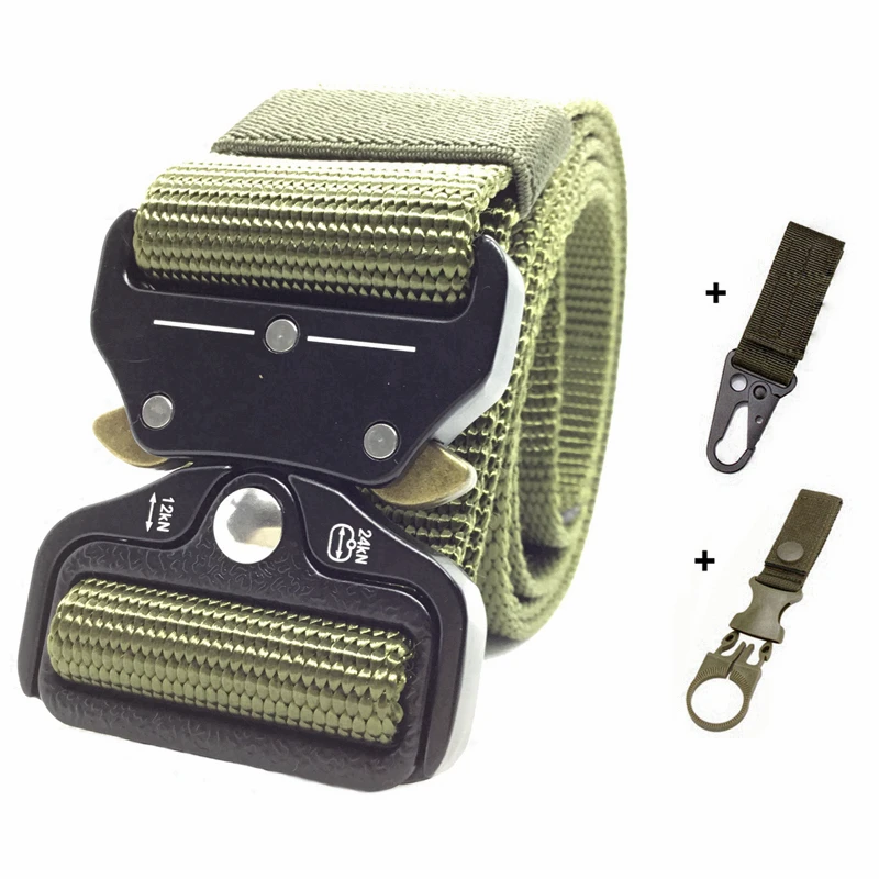 A belt and 2 hook Военный тактический ремень, полицейские ремни, уличные регулируемые аксессуары, высокое качество, нейлоновый пояс, металлические пряжки, мужские армейские - Цвет: A belt and 2 hook