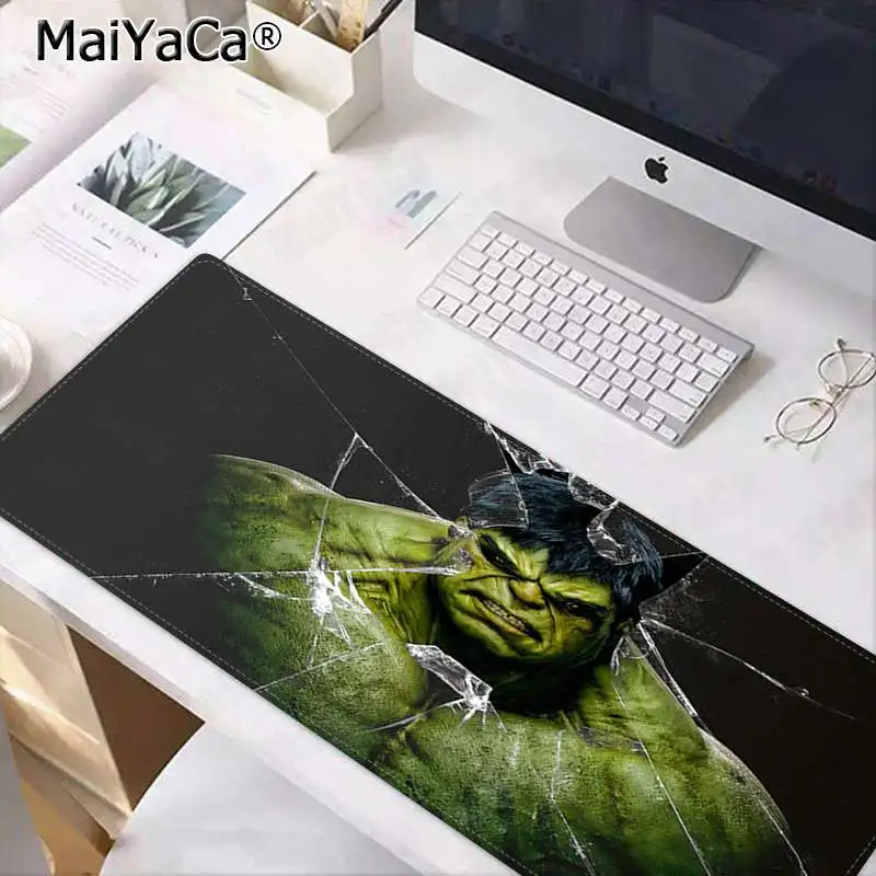 Lock Edge 40X90cm MaiYaCa дизайн Мстители Халк Блокировка края коврик для мыши игра большой коврик для мыши клавиатуры коврик - Цвет: Lock Edge 40X90cm