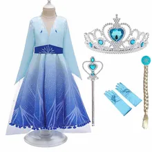 Рождественское платье для девочек детский карнавальный День рождения Единорог платья для малышей; для девочек; с рисунком детские Косплэй Анны и Эльзы 2 платье принцессы