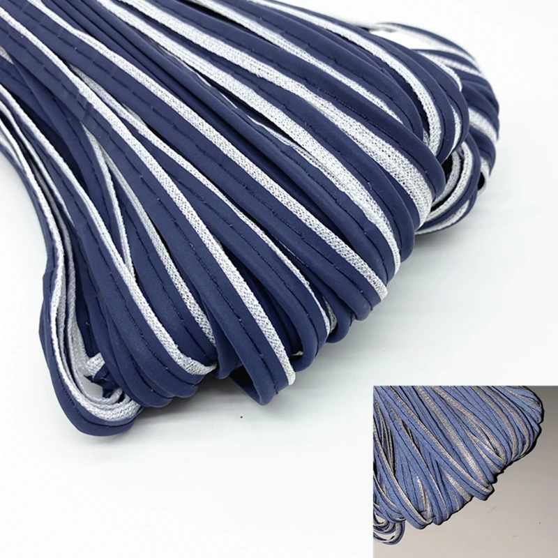 4 Rouleaux De Fil Réfléchissant Bleu Pour Le Tricotage, Le Crochet Et