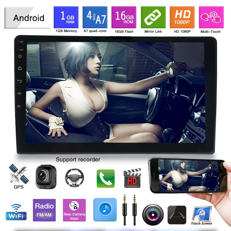 2 Din 9 дюймов Android 8,0 Универсальное автомобильное радио двойной Din Стерео Gps навигация в тире видео Wifi Usb Bluetooth автомобильное радио Multime