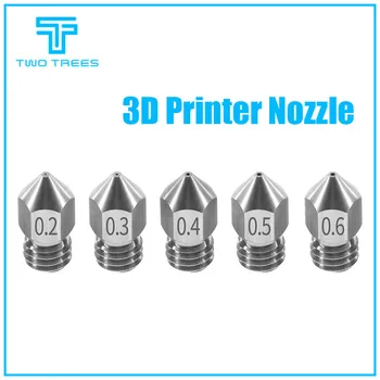 

TWO TREES MK8 Nozzle 0.2 0.3 0.4 0.5 0.6mm M6 Threaded Stainless Steel for 1.75mm Filament for CR10 CR-10S Ender 3 printer