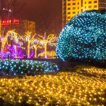 5 шт. 30 м 300 светодиодный s светодиодный струнный свет Рождество открытый Сказочный свет светодиодный венок для свадьбы праздника год Праздничная лампа в форме новогодней елки