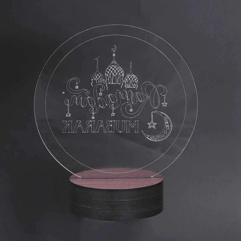 Промо-акция! Usb Powered 3D Eid Mubarak светодиодный ночной Светильник Рамадан Mubarak Настольный светильник для Eid Al-Fitr вечерние светильник украшения 2
