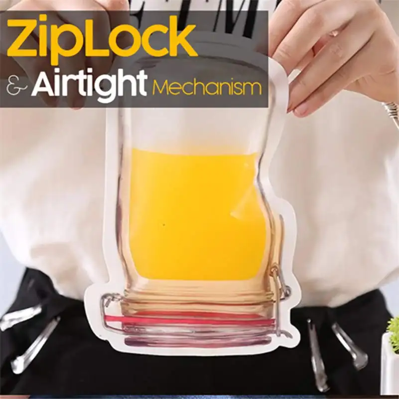 10 шт./партия многоразовые бутылки Мейсон Ziplock мешок