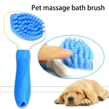 Ручка для домашних животных Массажная щетка для ванны собаки кошки купальная щетка без вреда силиконовые Короткие Длинные волосы для удаления домашних животных расческа для волос инструмент для купания для домашних животных