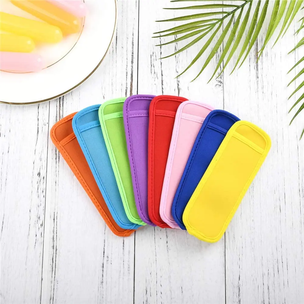 Colorful Popsicle Holder Freezer Icy Pole Ice Sleeve Protector Ice Cream Tray Tools Party Supply For Kids Children Drinking Tool