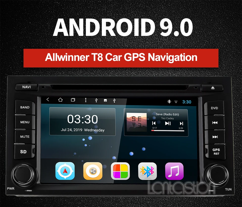 Lantastion 7 дюймов Android 9,0 автомобильный dvd для Seat Leon 2013- с 8 ядром Радио Стерео gps навигация автомобильный стерео медиаплеер