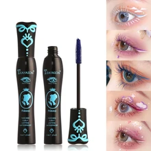 

Mascara White Waterproof Thick Curly Color Non-Smudge Female Blue Color Female Mascara