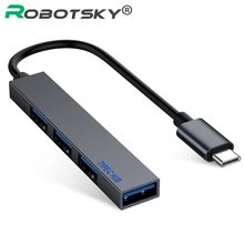 Type-C usb-хаб 4 порта сплав USB-C 3,1-USB 2,0 Тип c OTG быстрая передача светодиодный светильник для ноутбука ПК мышь Macbook huawei