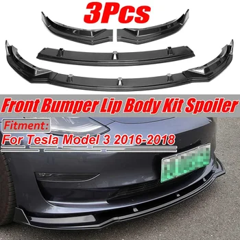 

3 Colors Car Front Bumper Lip Deflector Lips Body Kit Spoiler Splitter Diffuser Protector Guard For Tesla Model 3 2016-2019
