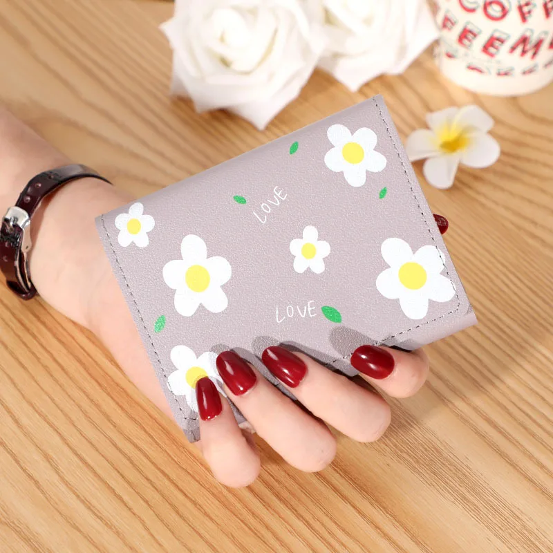 Flower Wallet Small Hasp Girl Wallet Women Cute Pu Leather Coin Purse