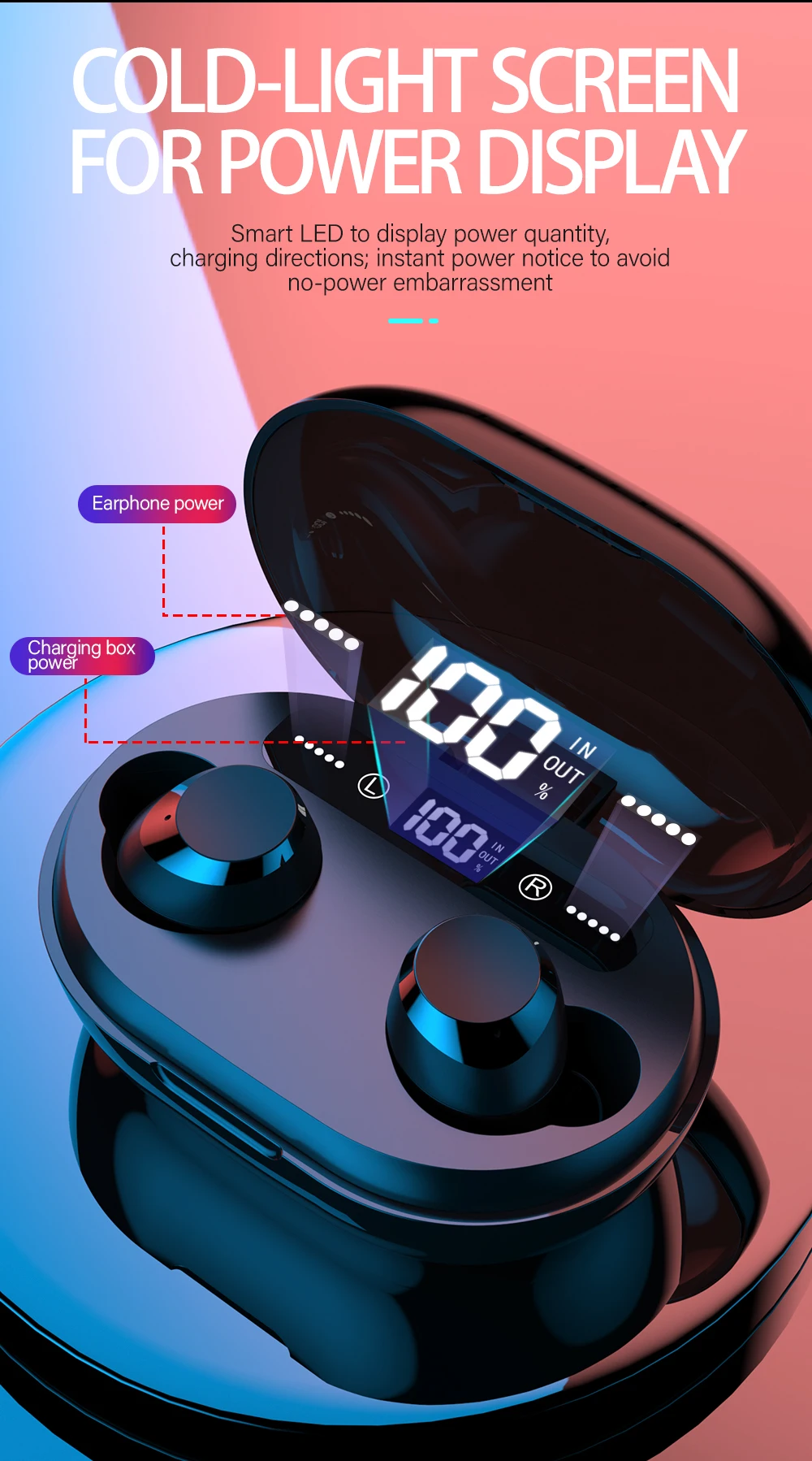 696 C8s TWS Bluetooth 5,0 Touch 6D стерео снижение игровая гарнитура с цифровым дисплеем зарядка Беспроводные водонепроницаемые наушники