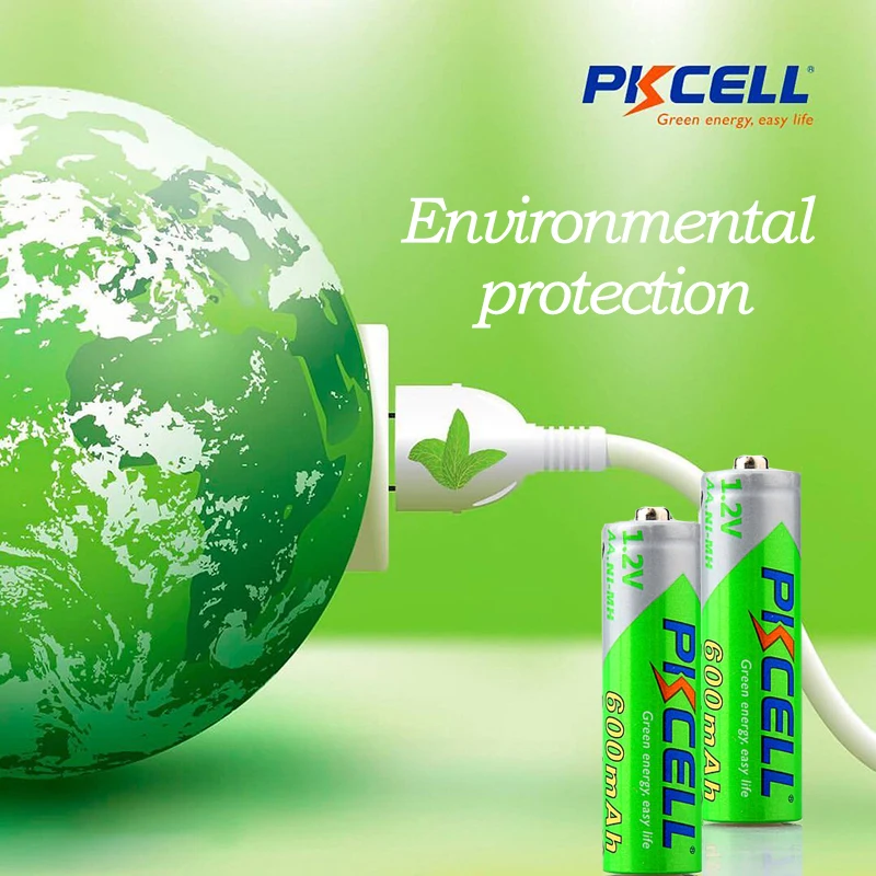 20 шт. PKCELL AA 1 2 V 600MAH NIMH перезаряжаемый аккумулятор aa ЛСД предзаряженный батареи