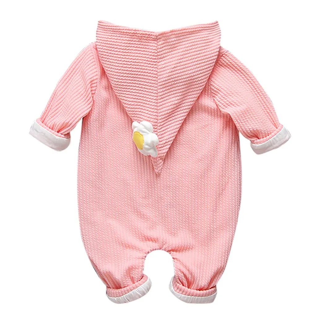 Newborn Baby Romper Boys Girls Clothes Cartoon Hooded Romper Jumpsuit Patchwork Outfits Winter Toddler Infant Baby clothing