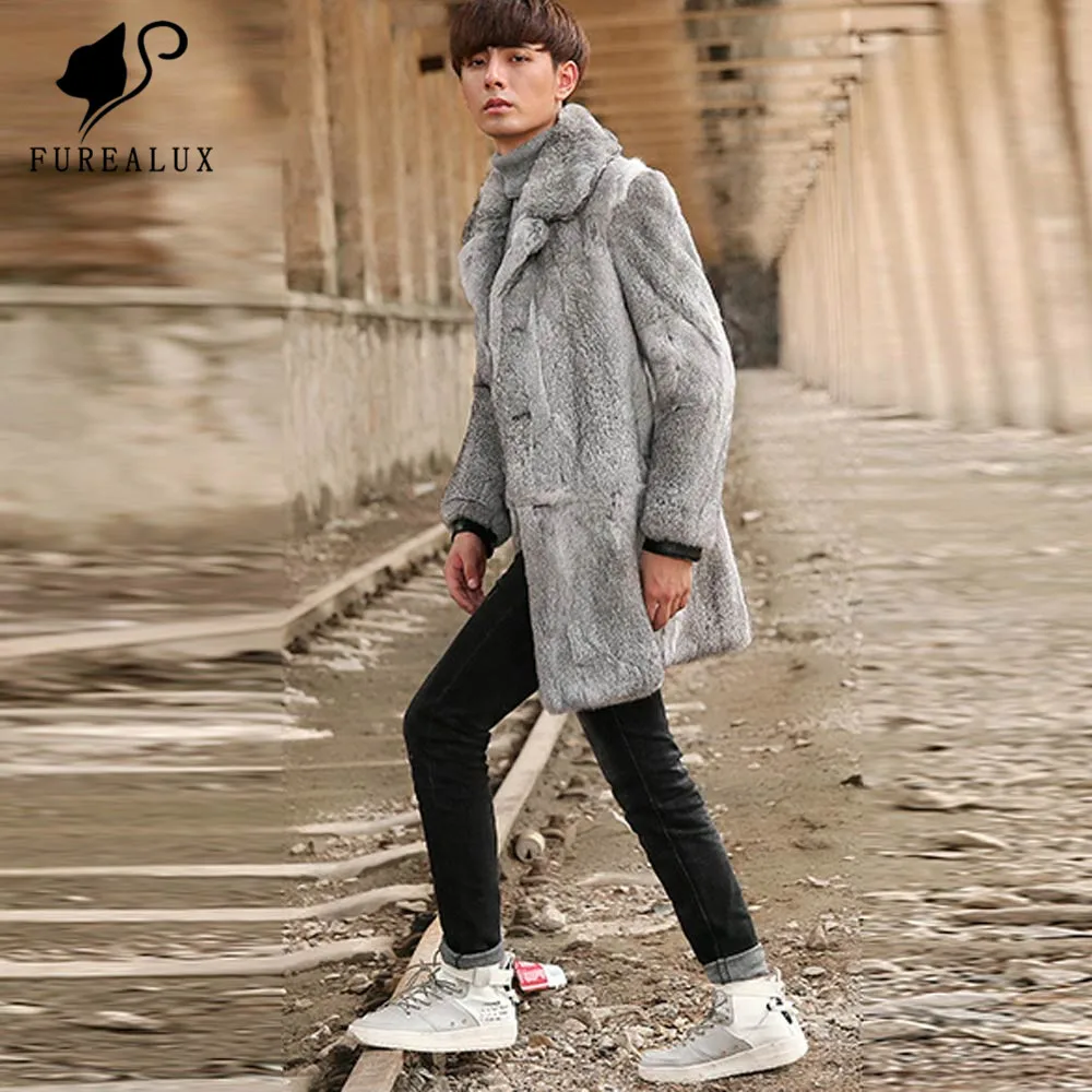 

Furealux Autumn Winter Luxury Thick Warm Real Red Fox Fur Coat Long Slim Casual Jacket For Women Fluffy Lapel Collar Genuine Fur