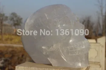 

314 Tibetan Quartz Rock Crystal Skull Carving rainbows