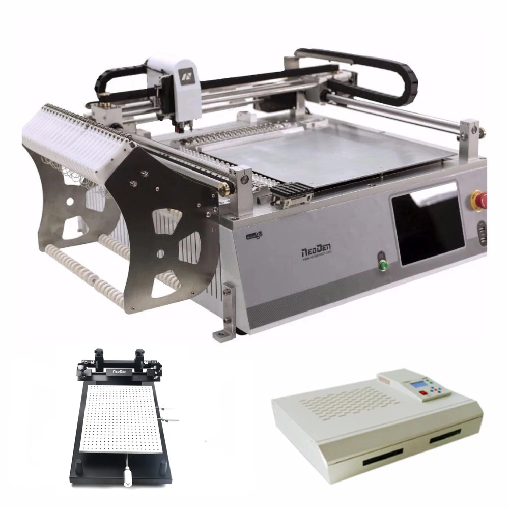 PCBA equipments, solder printer FP2636+automatic pick and place machine Neoden3V-std+reflow oven T962C, for small batch produce
