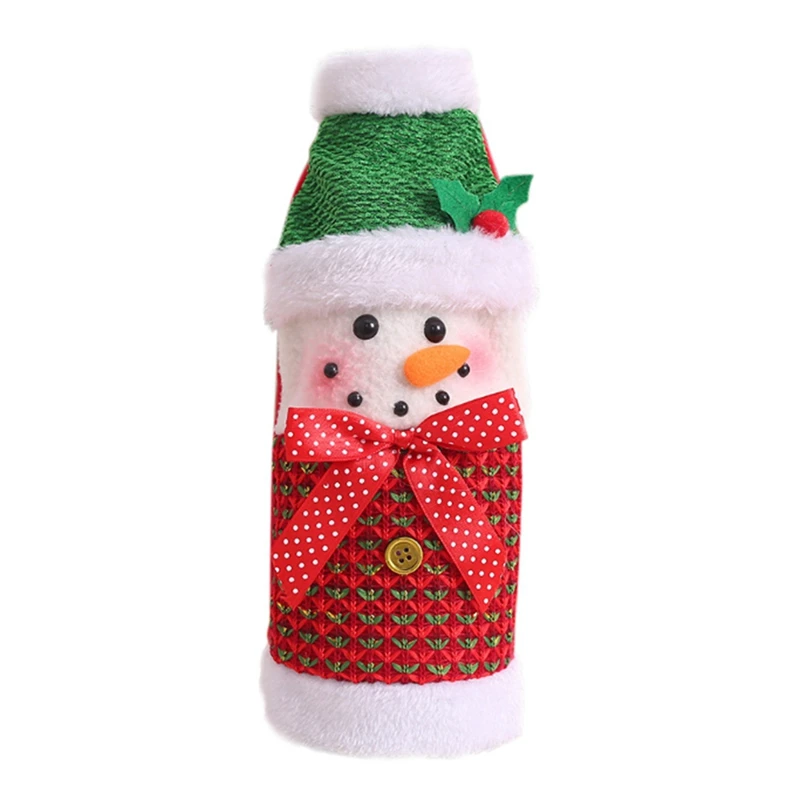 Рождество Санта Клаус крышка бутылки вина рождественские украшения для дома Новогодний подарок Снеговик держатели для подарков - Цвет: B