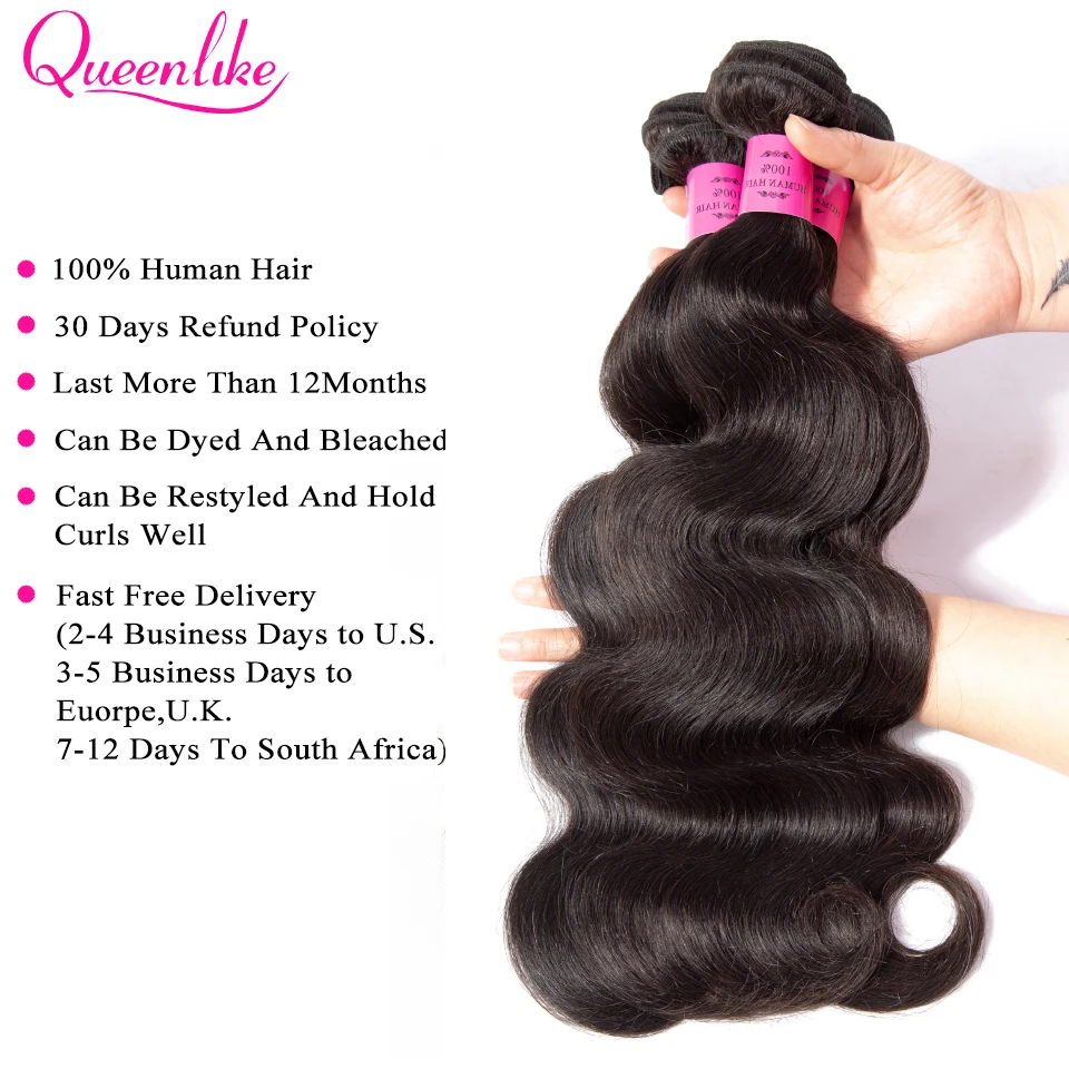 Grote 6X6 Sluiting En Bundels Queenlike Haar Braziliaanse Body Wave Met 6*6 Vetersluiting Remy 3 menselijk Haar Bundels Met Sluiting