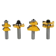 

4 Bit Tongue & Groove And V-Notch Router Bit Set-1/2 Inch Shank Line Knife Woodworking Cutter Tenon Cutter For Woodworking Tools