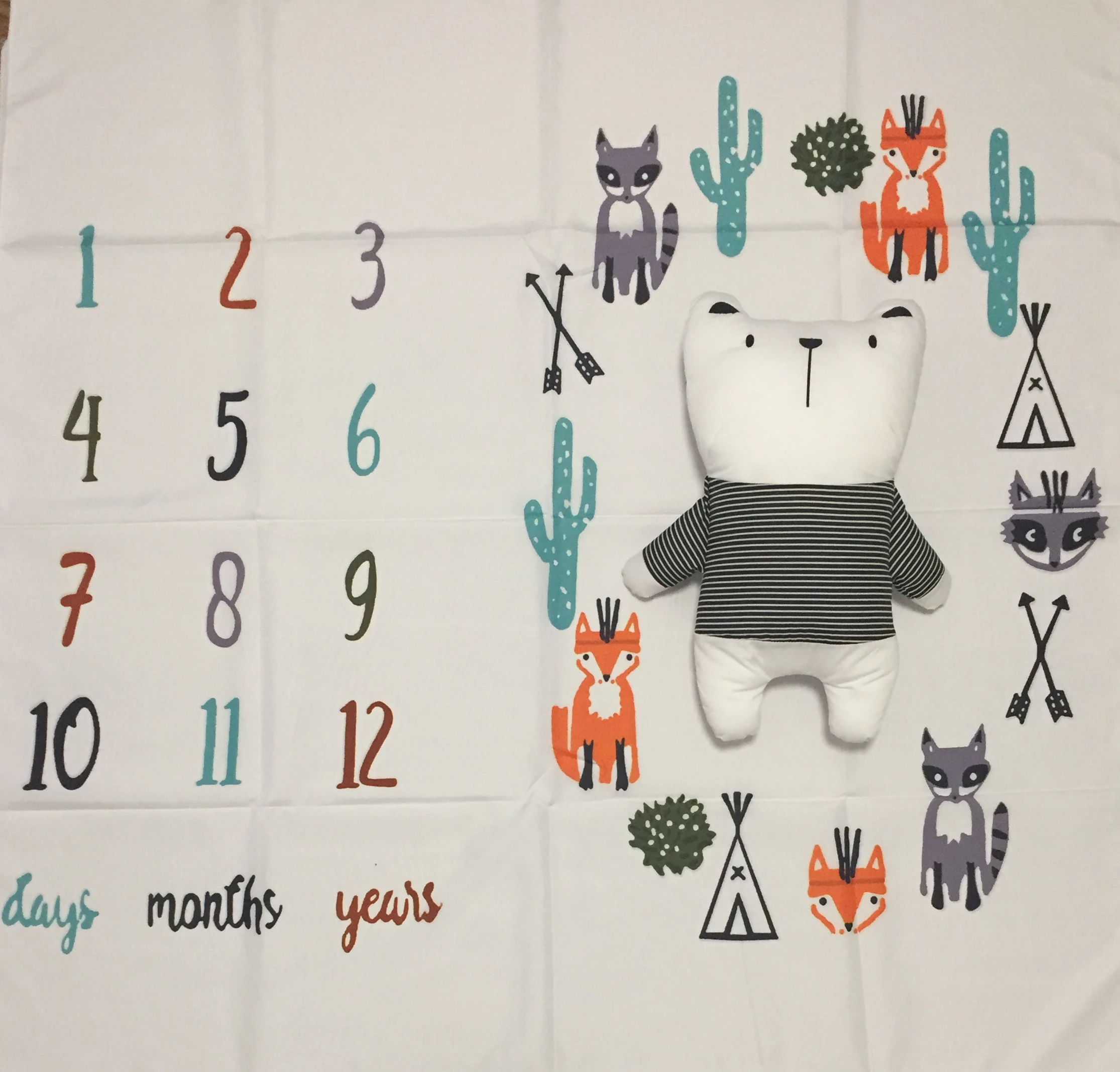 New Born baby play mat Milestone Photo Props Background Blankets Backdrop Calendar коврик детский Ph