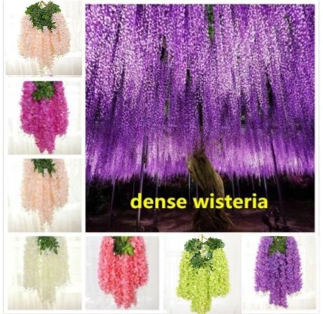 Fleur de glycine artificielle en soie, 110cm, vigne de glycine élégante,  décoration pour jardin de mariage, maison, fêtes | AliExpress