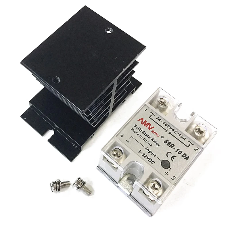SSR-25 DA 10A 3-32V DC/24-380 V AC твердотельное реле и радиатор