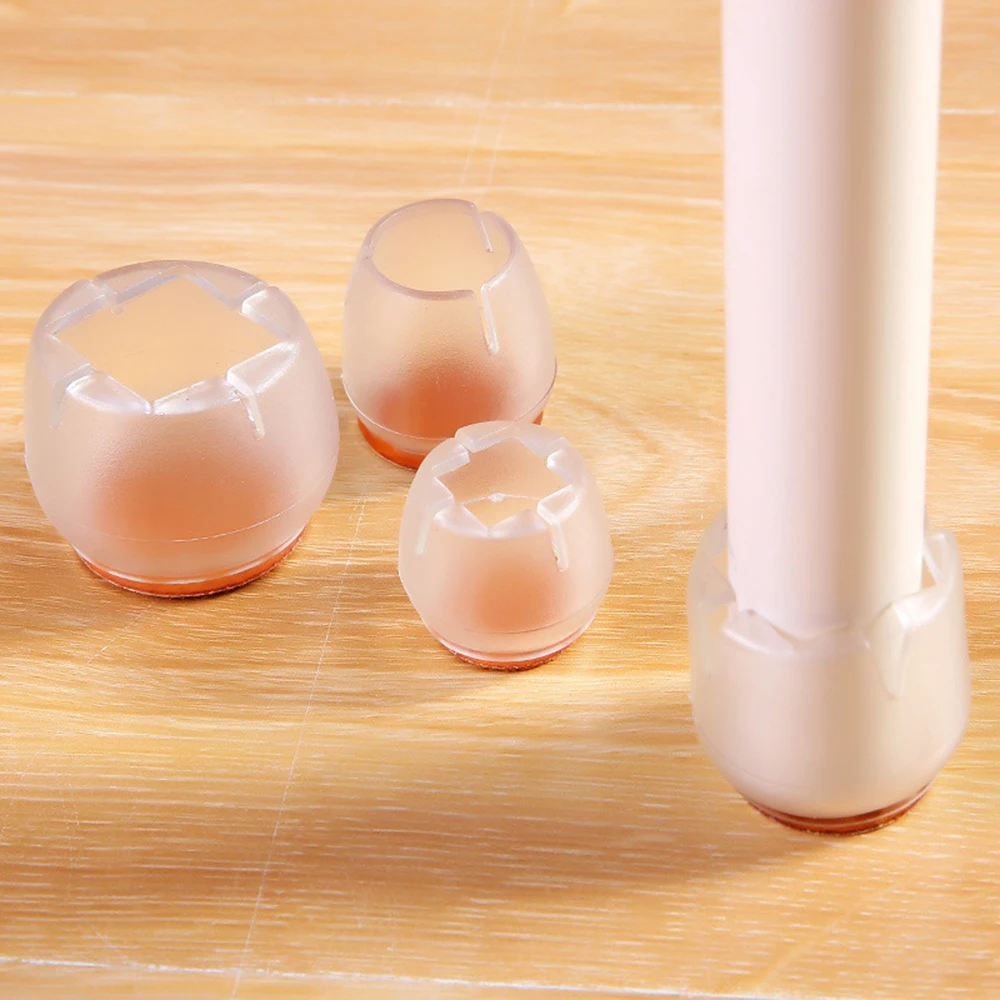 

20pcs Non-slip Silicone Table Mats Thickened Table And Chair Feet Transparent Table Foot Protection Mats Chair Leg Protectors