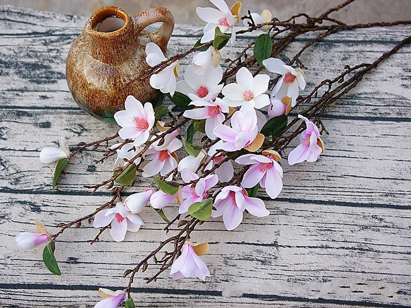 2 piezas simulacion de alta gama de Magnolia flor hogar boda disegnos flor искусственный Flor de seda