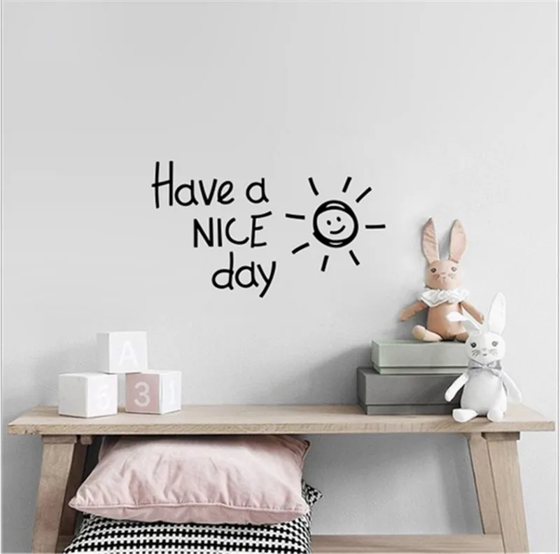 Have a nice day sun Wall Sticker living room bedroom Home Decoration Decals Art English alphabet Stickers wallpaper wall stickers self adhesive wall stickers vinyl stickers vinyl wall stickers self adhesive stickers chalkboard wall stickers chalkboard stickers