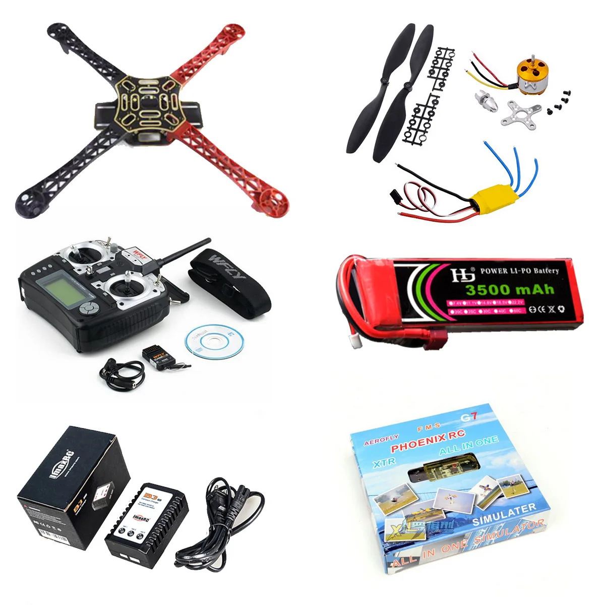 

F450 Quadcopter Set DIY Accessory Machine Bracket 30A Electrical Adjustment Motor 1045 Paddle Hand Fly Set