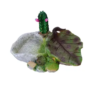 

1PC Cactus Design Pet Food Bowl Reptile Drinking Dish Crawler Food Dish for Reptile Tortoise Water Turtle Lizard Snake