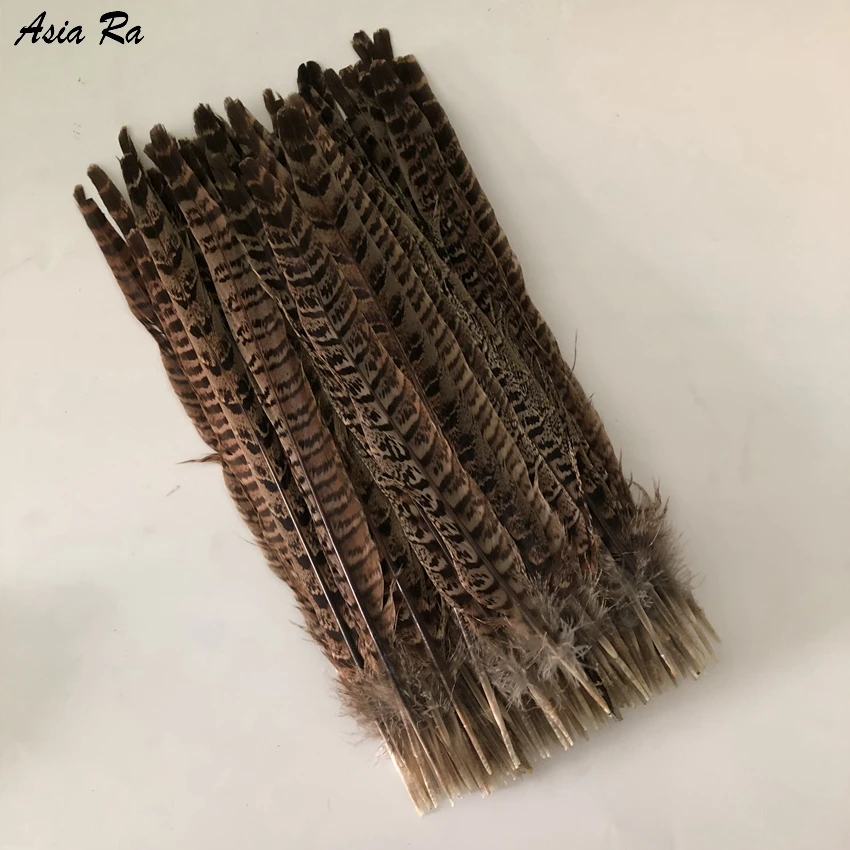 Asia Ra 100 Pieces Ringneck Pheasant Tails Pluma Length 30-35 CM Natural Lady Amherst Pheasant Feathers For Carnival Decorations - Цвет: natural