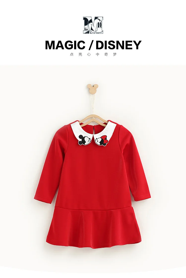 Disney/Детское платье года; модное платье принцессы с длинными рукавами и рисунком рисовой мыши; платье для девочек; платье с капюшоном