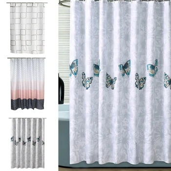 

Butterfly Large Wide Shower Curtains Bathroom Curtains with 12 Hooks Waterproof Bath Curtain Bathtub Bathing Cover