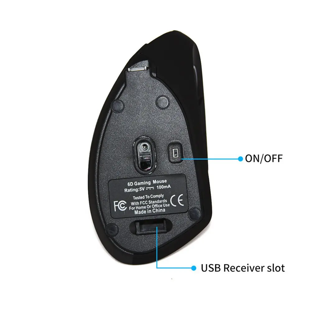 Wireless Mouse Ergonomic Optical 2.4G 800/1200/1600DPI Colorful Light Wrist Healing Vertical Mice with Mouse Pad Kit For PC