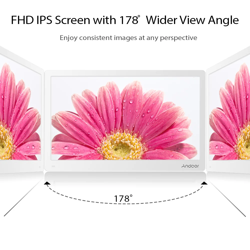 Andoer 13,3 дюймов цифровая фоторамка FHD 1920*1080 ips экран поддержка календарь/часы/MP3/фотографии/1080 P видео плеер