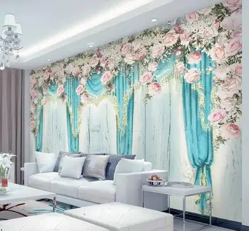 

CJSIR Custom Wallpaper 3d Mural Dream Rose Flower Fashion Marriage Room TV Background Wall Decorative 3d Wallpaper Decoration